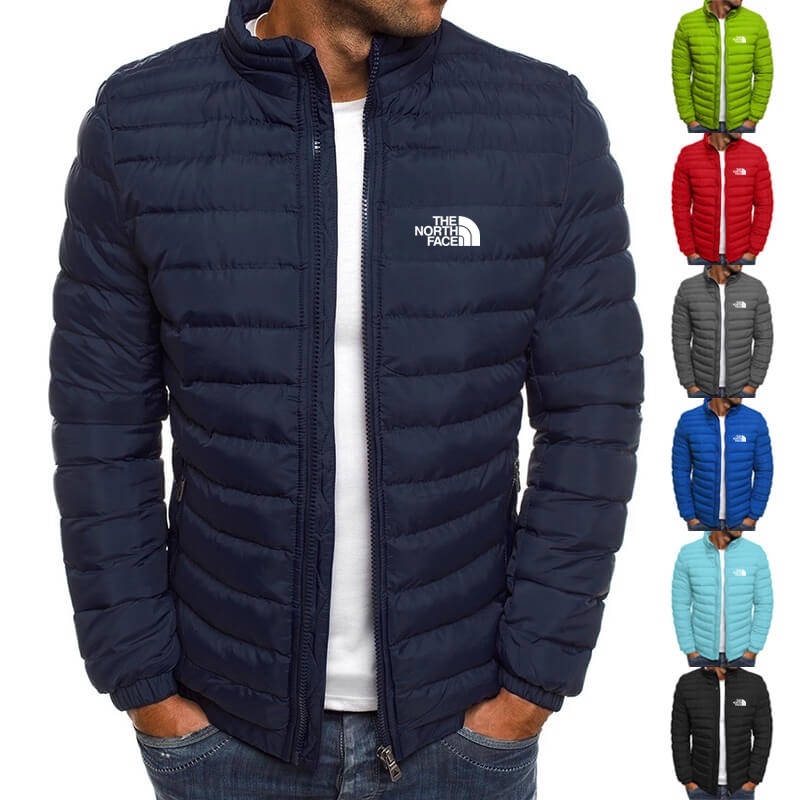 Chaqueta casual para hombre, primavera, otoño, color sólido, cuello alto,  bolsillo con cremallera, chaqueta delgada y ajustada para hombre de moda