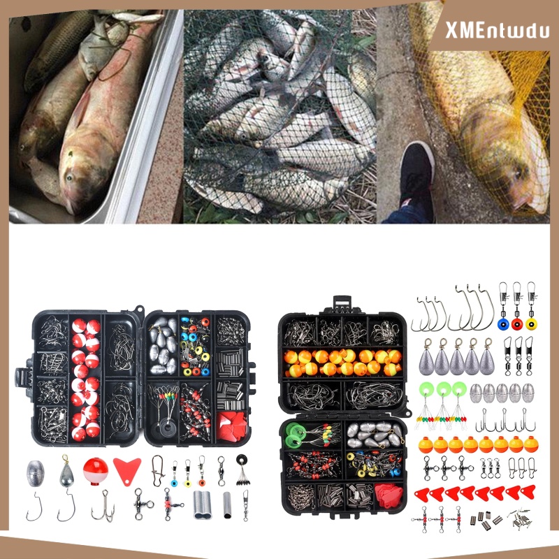Kit De Accesorios Para Pesca 264 Piezas Con Caja Rojo
