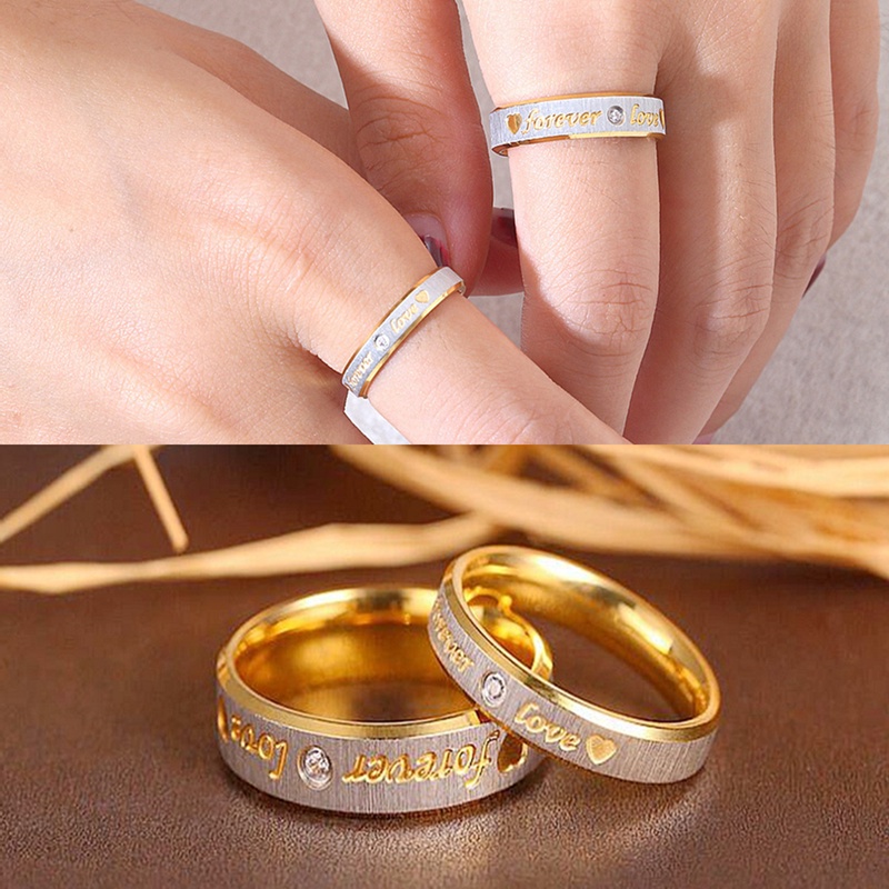 4/6mm Forever Love Couple Promise Ring Anillo De Acero Inoxidable De Oro De  18 Quilates Para Hombres Y Mujeres Anillos De Boda De Titanio Joyería