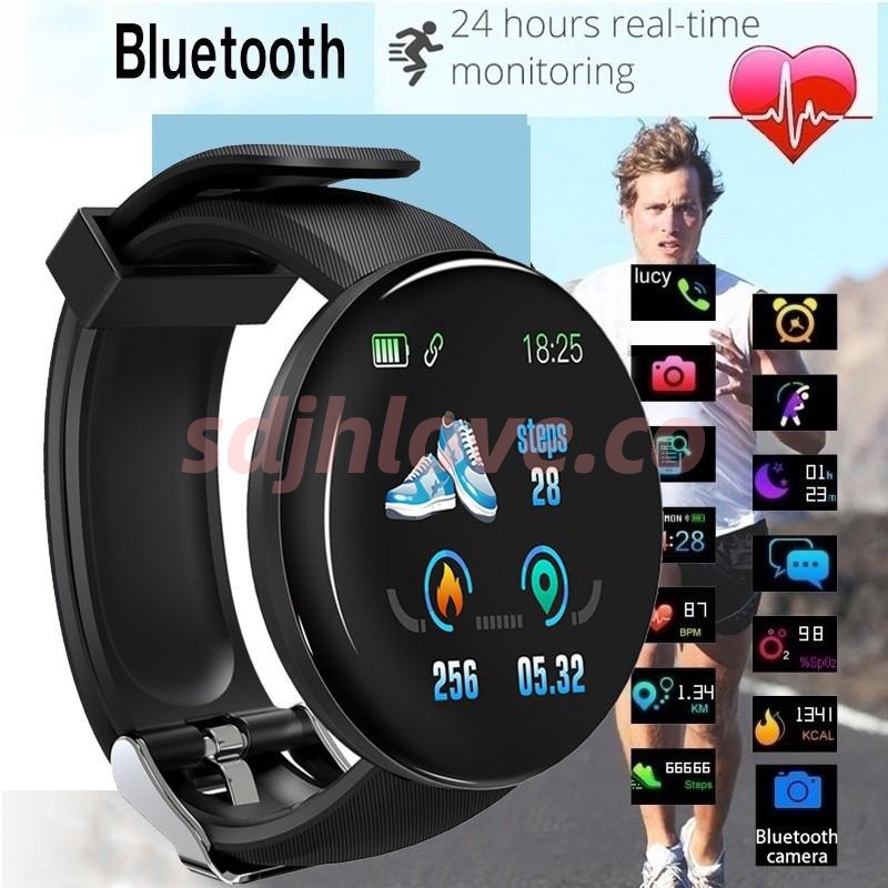 Reloj Inteligente D18 smartwatch D18S Impermeable Redondo deportivo Fitness  Tracker/Bluetooth Smartwatch Para Hombres Y Mujeres