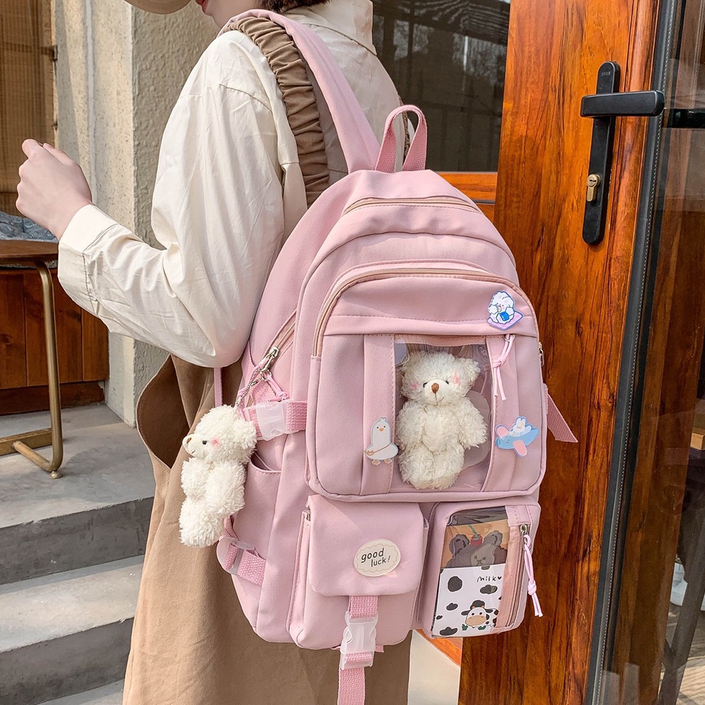 Mochila Escolar Para Damas Adolescente Multibolsillo Nuevo Kawaii Lindo  Harajuku Femenina