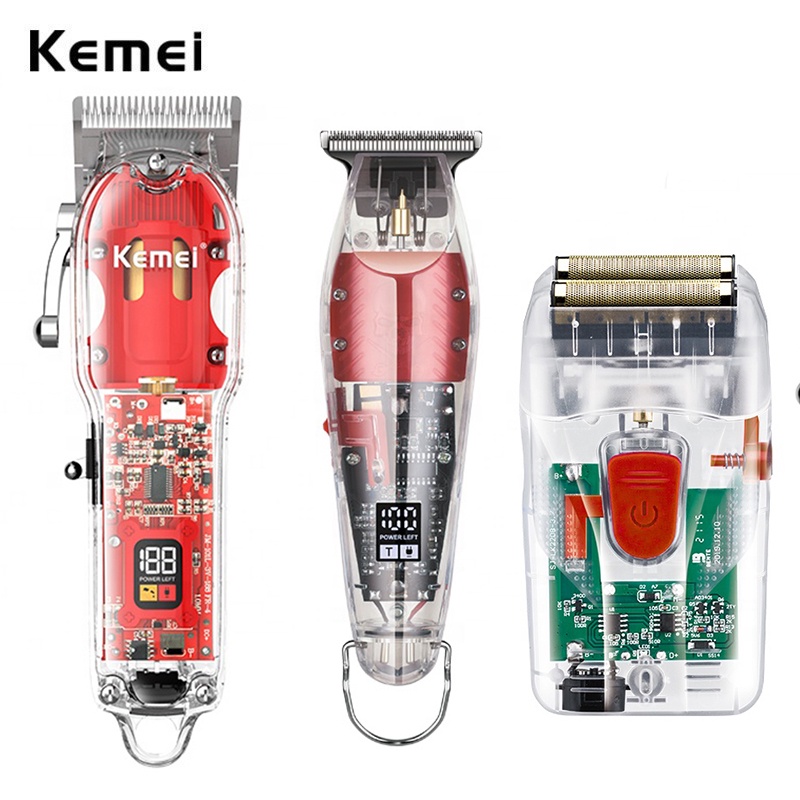 KEMEI Cortadora de pelo profesional para hombres, kit de corte de pelo  inalámbrico para hombre, 1986 Pro para barberos con pantalla LED recargable