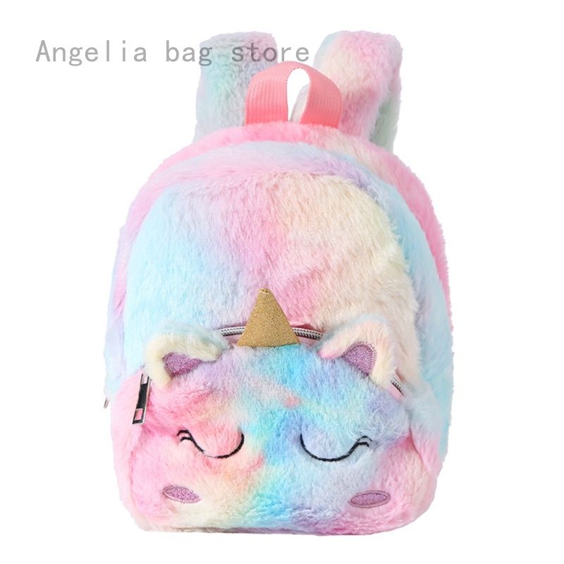 Mini Peluche Unicornio Bolsa De Hombro Chica Pequeña Linda Mochila  Adolescente Esponjosa