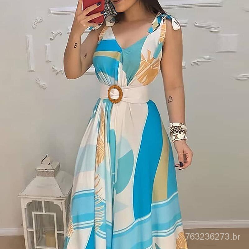 Vestidos longos best sale estampados 2019