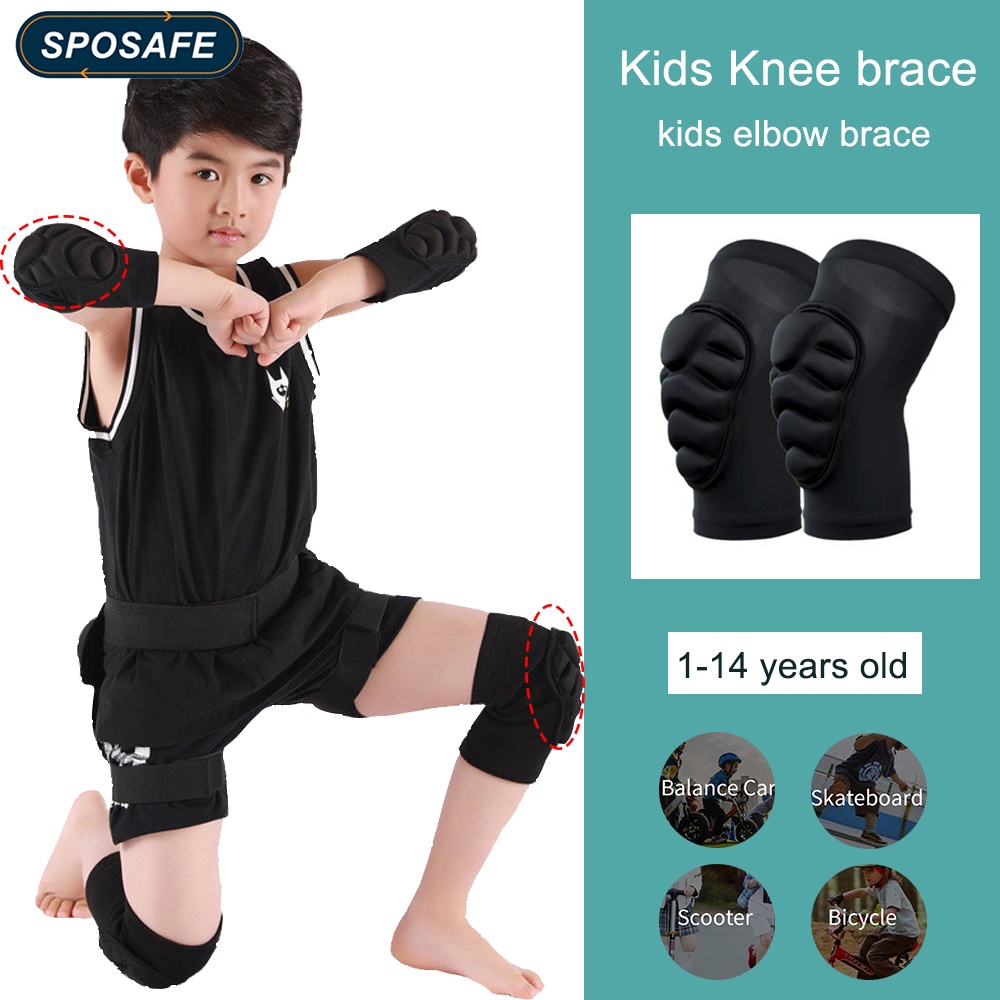 SPOSAFE 1 Par De Rodilleras Para Niños Con Esponja Gruesa Para Fútbol ,  Volleyball , Baloncesto , Voleibol , Patinaje , Soporte De Rodilla  Transpirable Cómodo Para Niñas Apoyo De Compresión br