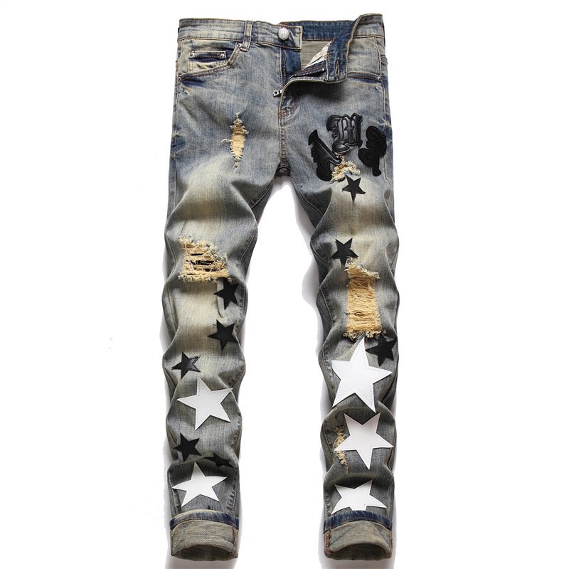 PIQK EFEV Hot new Amiri denim jeans Talla 29 38 El stico Jean