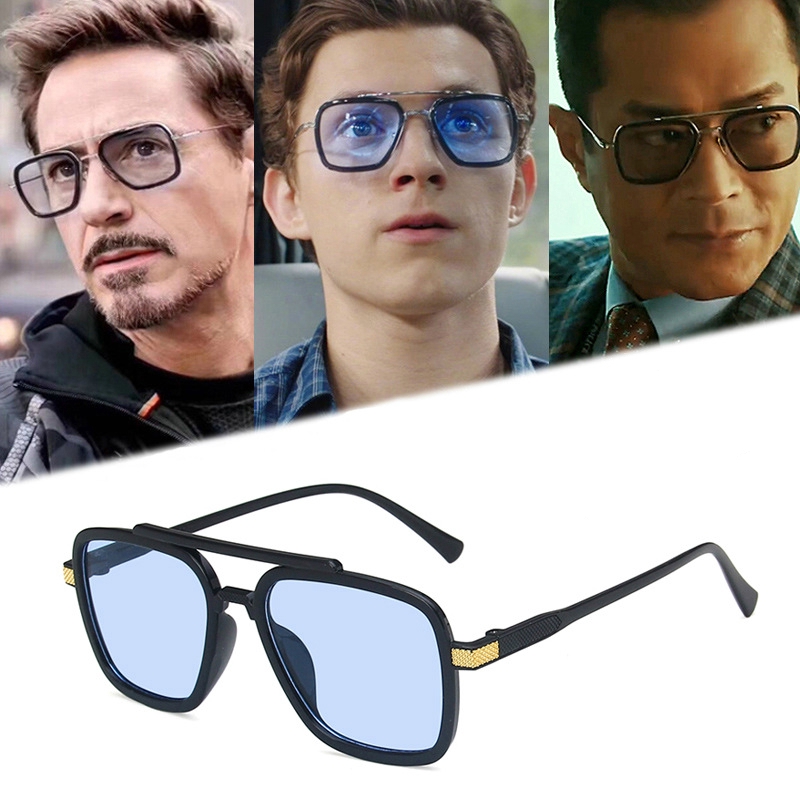 Hombres 1 par Gafas de sol con barra de marco geométrico de moda