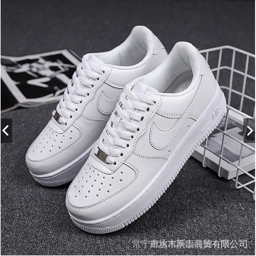 Disponible En Inventario NiKE Air Force 1 AF1 Triple Blanco Unisex Para Hombre Mujer Tenis Bajo