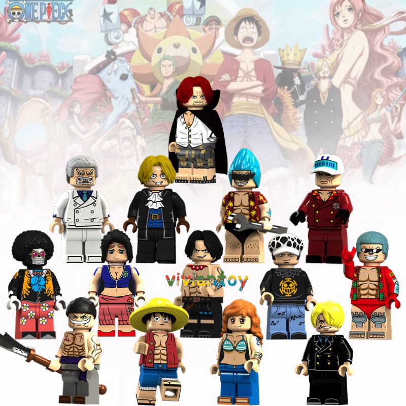 OnePiece Minifigure Luffy Ace Shanks Franky Sabo Nami Brook Anime Bloques  De Construcción Juguetes Para Niños Regalos KT1013