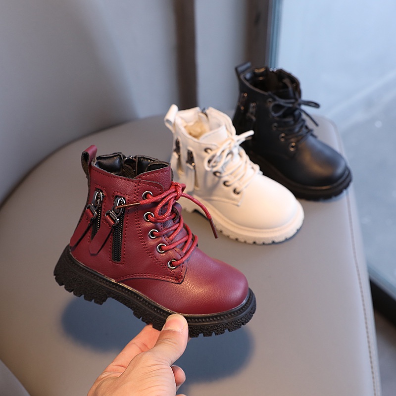 Dr . Martens Nuevo Forrado De Vell n Infantil Botas Estilo Ni os