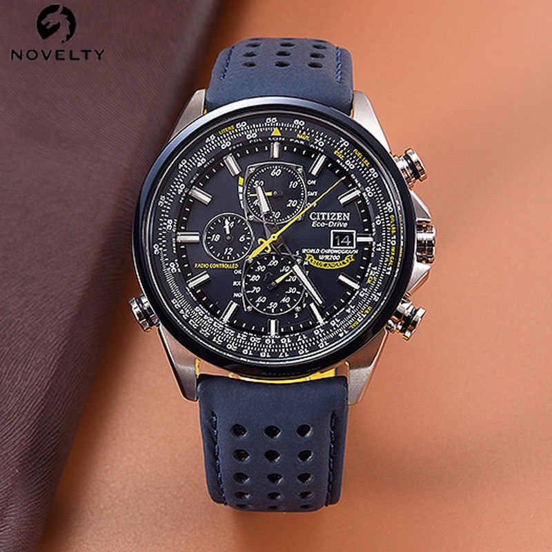 CITIZEN Hombres Quatz Relojes Blue Angels World Chronograph Hombre