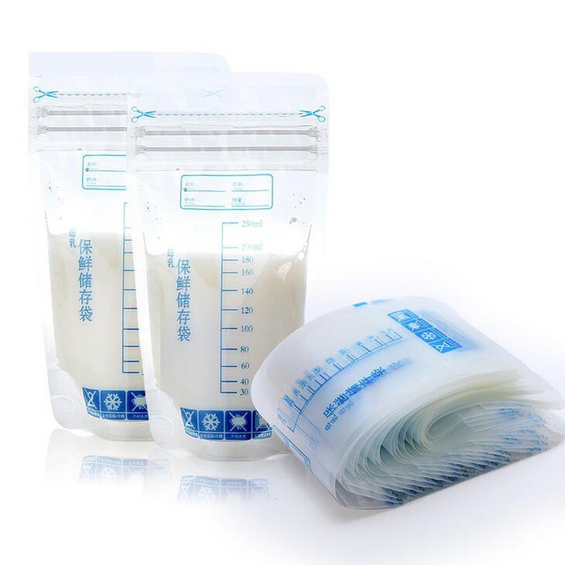 Bolsa De Almacenamiento De Leche Materna Alimentos Para Bebés 250ml  Congelador Desechable