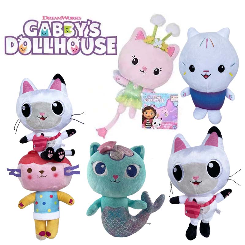 10 Uds animales de peluche Gabby casa de muñecas adorable peluche Gaby casa  de juguete gato muñeca dibujos animados animales de peluche gato sirena  muñecos de peluche niños xuanjing unisex