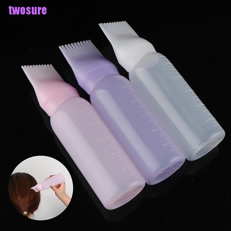 twosure 120 ml botella de tinte para el cabello con aplicador cepillo salón  coloración de cabello botellas