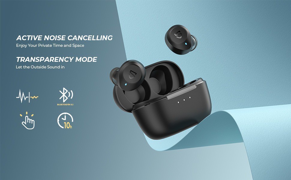 SoundPEATS Space Hybrid – Auriculares inalámbricos con cancelación activa  de ruido, plegables, ligeros, Bluetooth 5.3, micrófono integrado, – Yaxa  Colombia