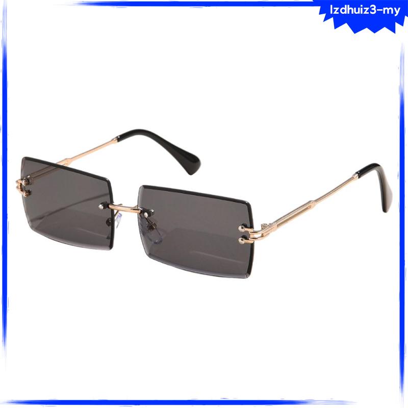 Gafas de sol rectangulares sin montura para mujer/hombre, gafas