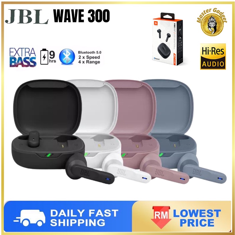 JBL Wave 300 TWS True Bluetooth Estéreo Música Gaming Deportes Bass  Auriculares Con Micrófono
