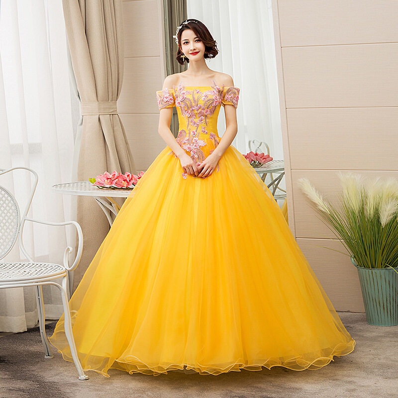 Vestido de discount novia color amarillo