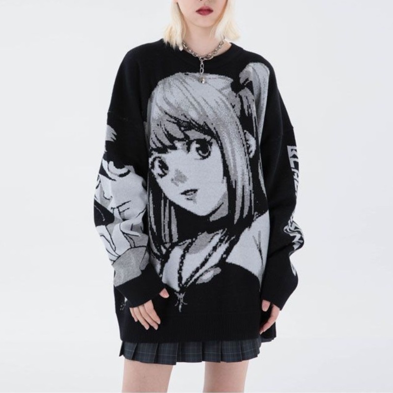 Y2K Sudadera de Anime japon s Death Note para mujer ropa de calle