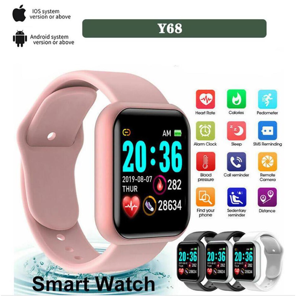 Y68 D20 Bluetooth reloj inteligente Reloj inteligente con