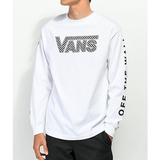 Camiseta manga larga vans OFF THE WALL vans logo casual blanco