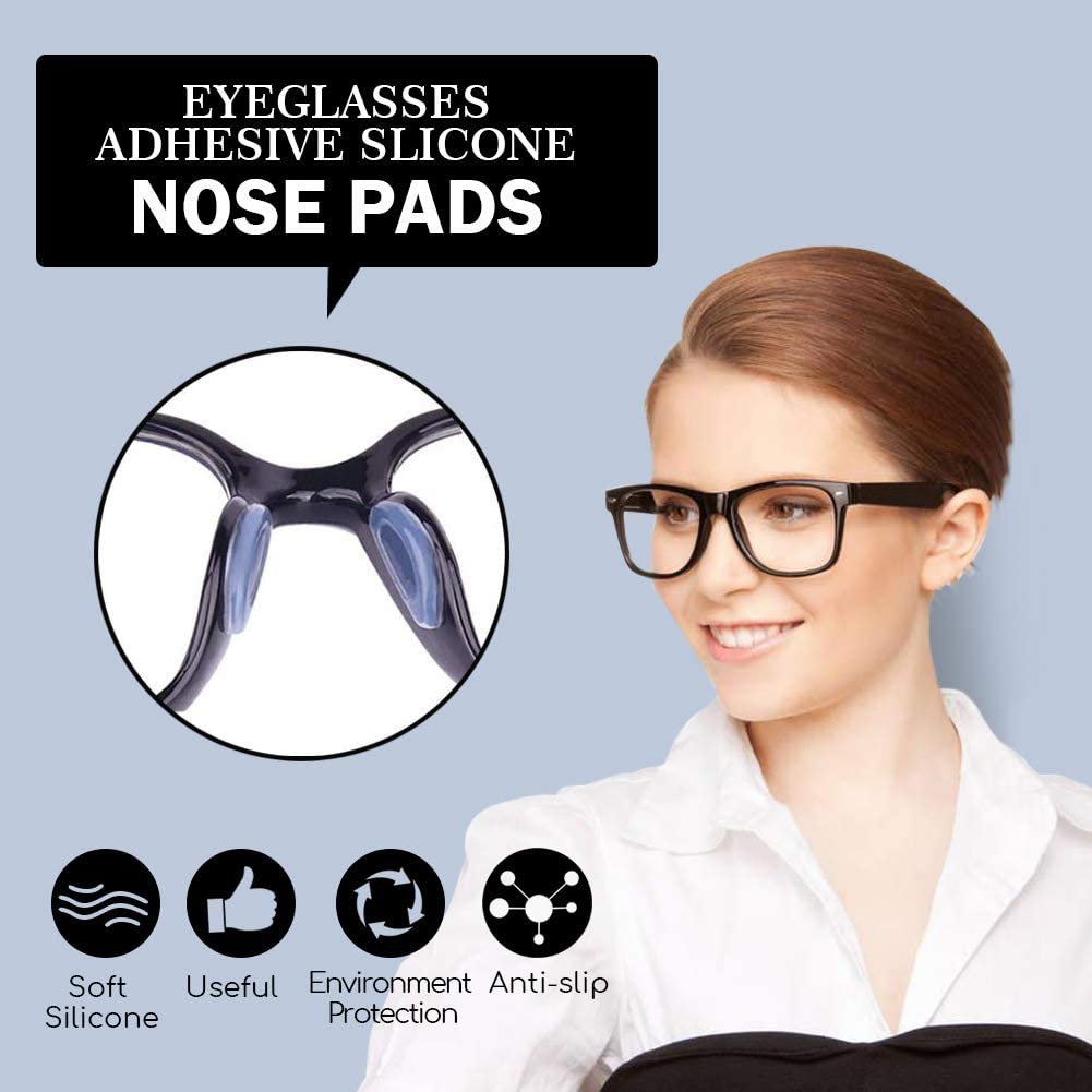 40 pares de almohadillas nasales de silicona para gafas, almohadillas  nasales adhesivas, cojines nasales adhesivos en forma de D para anteojos