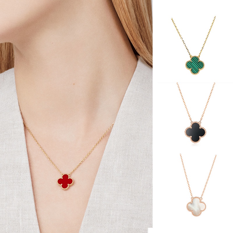 VanCleef Arpels Collar De Diamantes De Imitaci n De Tr bol De Cuatro Hojas Cadena De Flores Simple Colgante De Alhambra