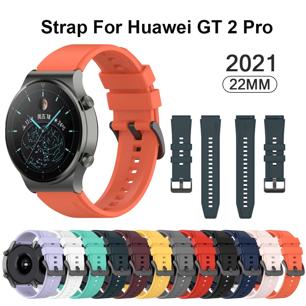 Correa de silicona para reloj Simple de 22mm, correa de reloj de repuesto,  pulsera para Huawei Watch GT2 Pro/GT 2e/GT Hugtrwg Nuevos Originales