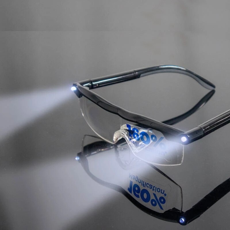 OKH Lupa con luz, 160% de aumento de las gafas iluminadas, luces