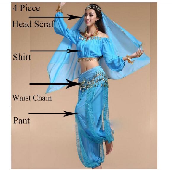Disfraces de danza del vientre para mujer, Bollywood, monedas de escenario  árabes de la India, con