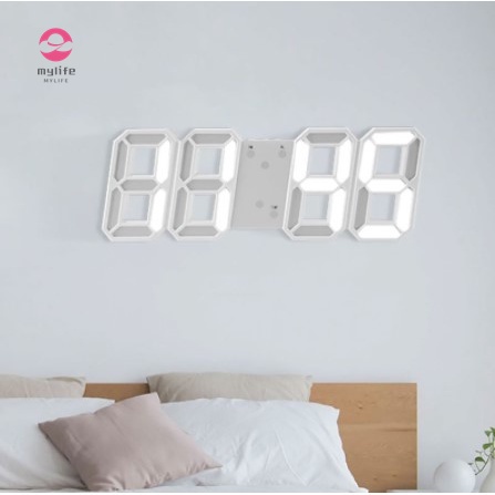 Reloj Despertador Luz Led Digital 3d De Mesa Y Pared - Gianpa