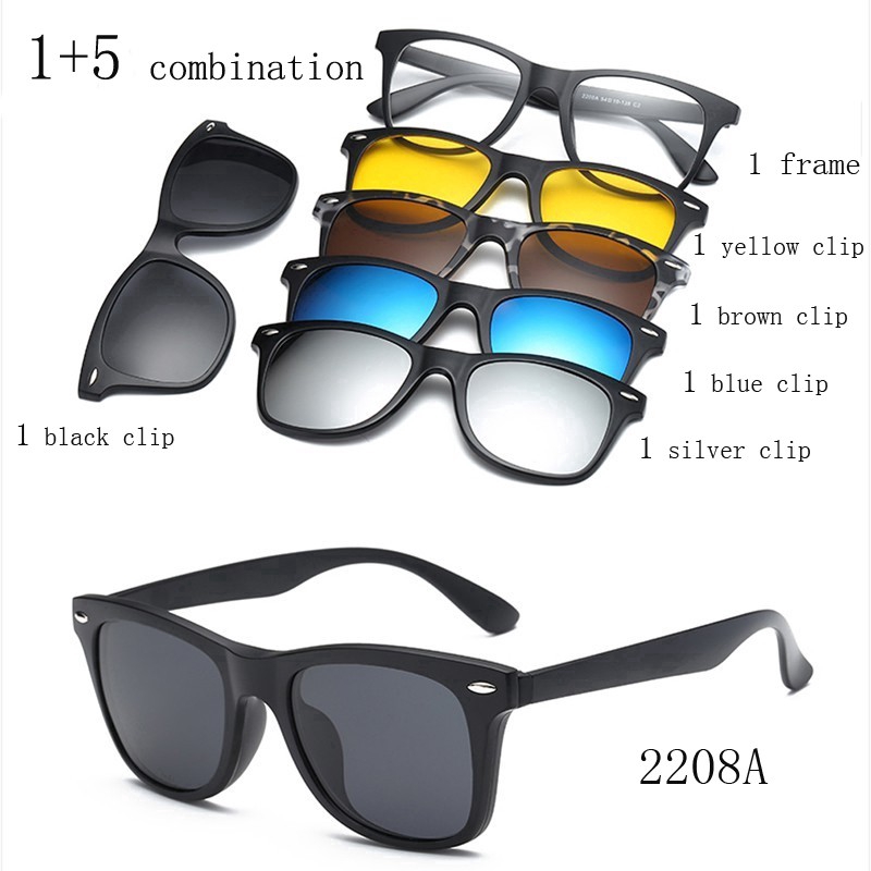 3 gafas de sol polarizadas magnéticas con clip para hombre, aviador UV400,  gafas magnéticas con clip