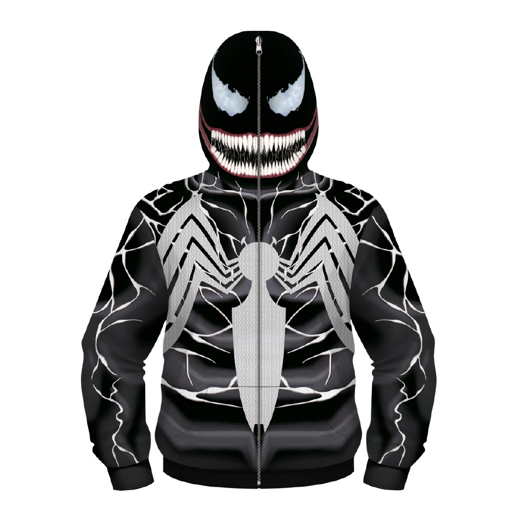 Venom kids Cremallera Sudadera Con Capucha Para Ni os 3D Abrigo