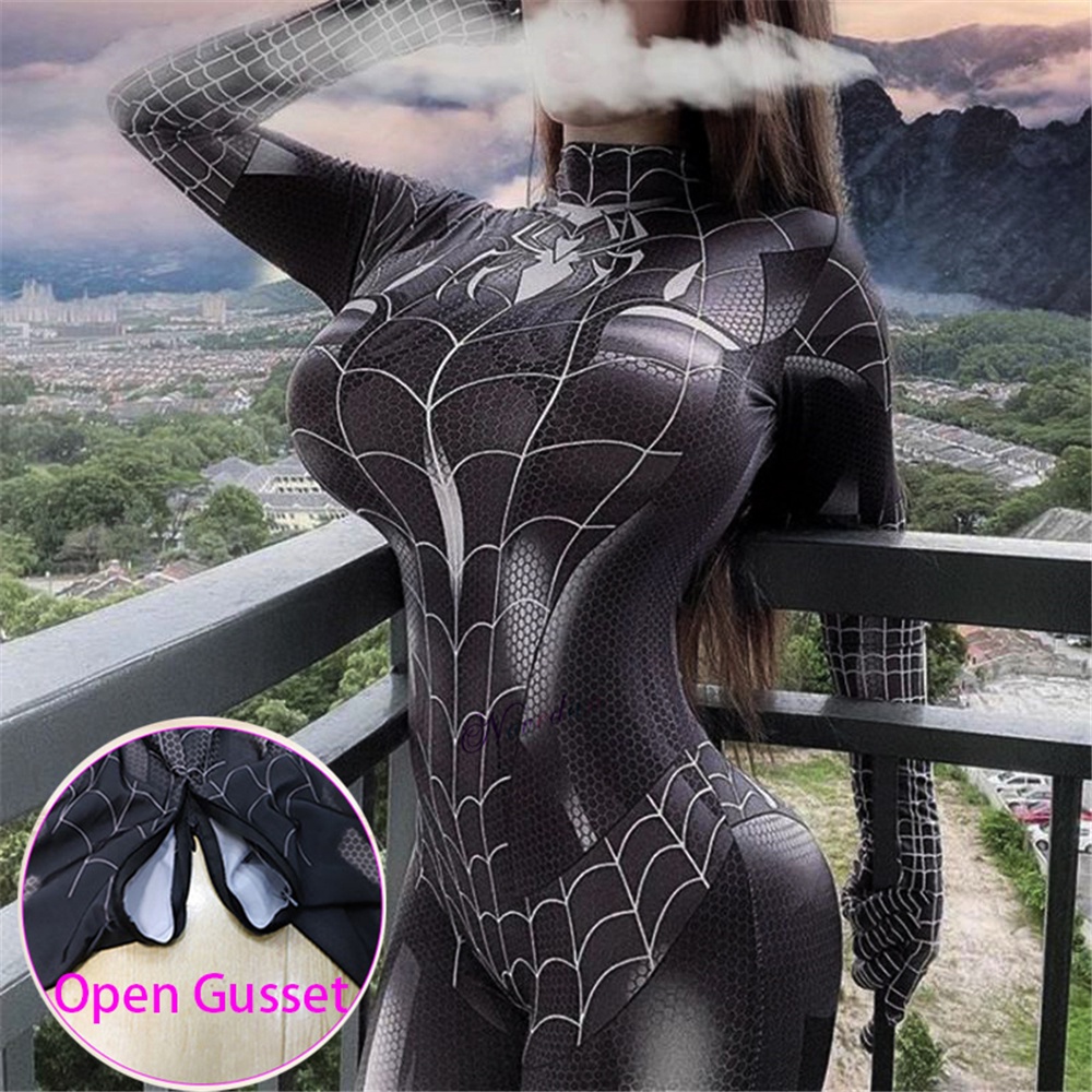 Mujer Superhéroe Spider-woman Body Halloween Cosplay Disfraz Mono Mameluco  Fiesta De Disfraces Regalos H