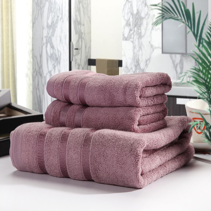 SENNIAN Toalla de baño, juego de toallas de baño de fibra de bambú, toalla  de mano bordada simple, toalla de mano fuerte absorción de agua, toallas de