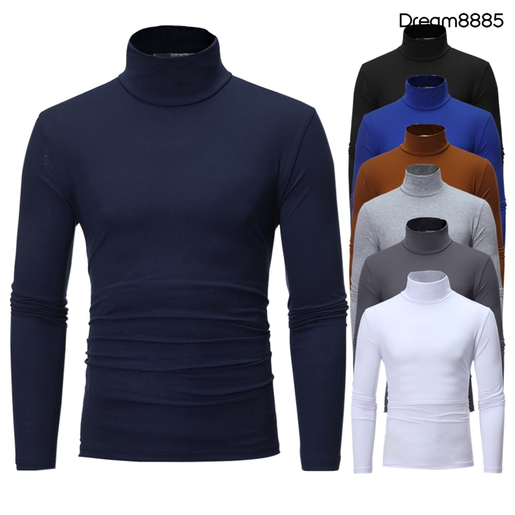  Camiseta interior de manga larga para hombre, cuello de color  sólido, bolsillo de manga larga, Azul : Ropa, Zapatos y Joyería