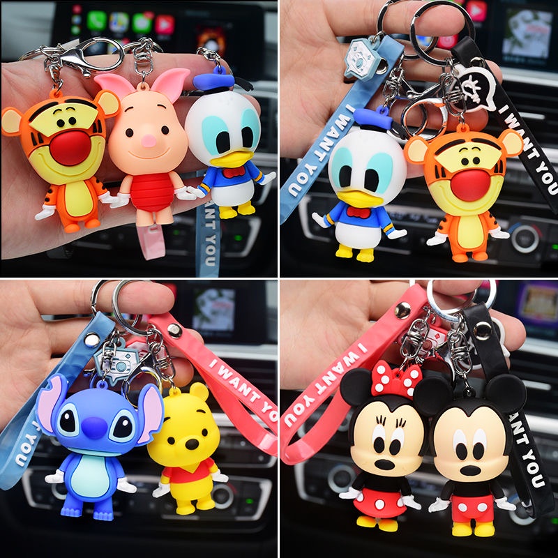 Llaveros de Mickey Mouse para niños, llavero Kawaii de Minnie, figura de  acción de dibujos animados, adorno de mochila, modelo de juguete, regalos -  AliExpress