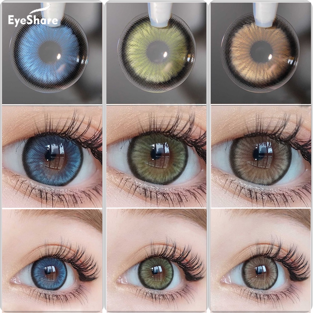 EYESHARE Lentes De Contacto De Color Natural 2 Piezas De Contactos  Coloridos Para Cosméticos De Ojos Marrones Maquillaje