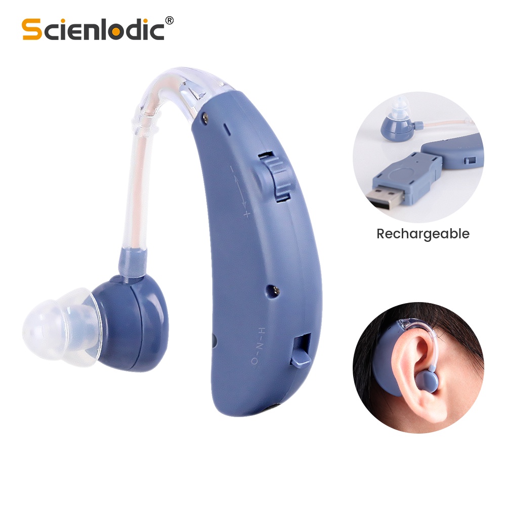 Comprar Audífonos recargables para sordera, amplificador de sonido en el  oído, miniauriculares inalámbricos invisibles con ajuste, 1 par