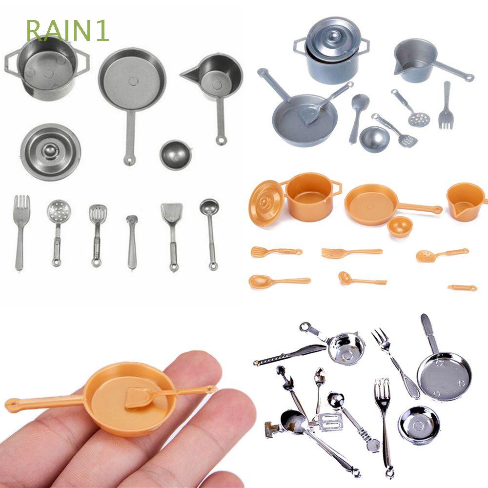 RAIN1 10 11PCS Mini 1 12 Escala Sart n Tenedor Olla Juguetes De