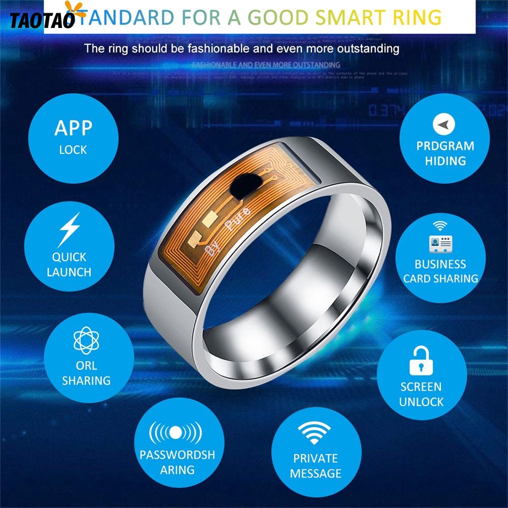 Anillo Para Hombre Con Tecnología NFC, Anillo Digital Inteligente