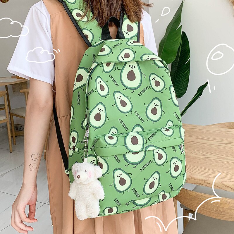 2021 Verano Nueva Mochila Aguacate Moda Lindo Peque o Fresco De