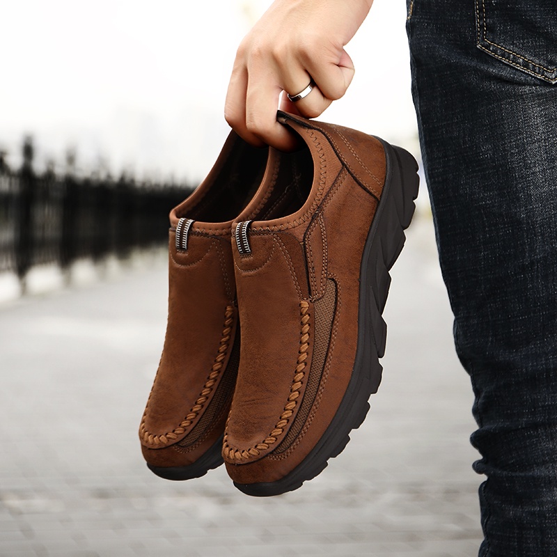 Mocasines De Cuero slip-on Zapatos Para Hombre | Shopee Colombia
