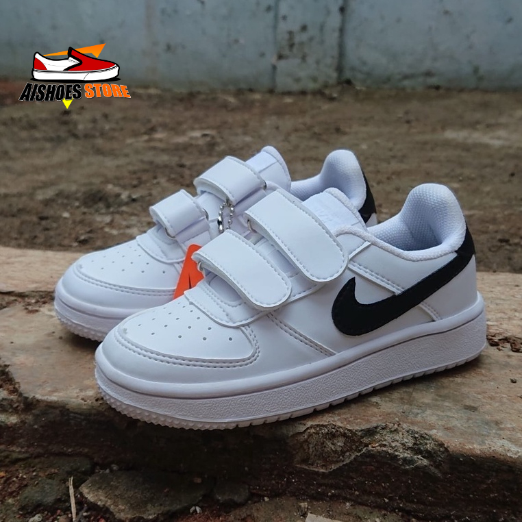 Nike Force niños blanco Velcro zapatos infantiles | Importación de calidad Premium de alta calidad | Shopee