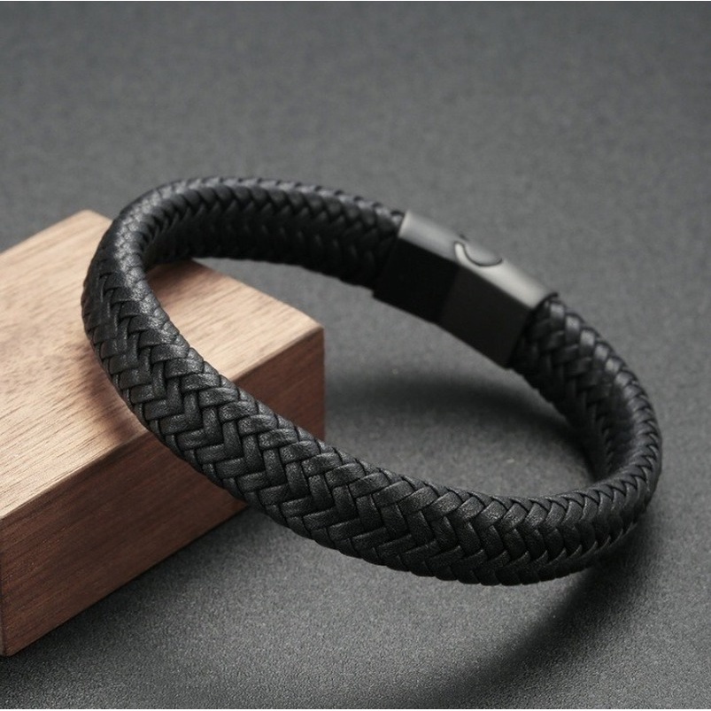 pulsera de cuero trenzado para hombre