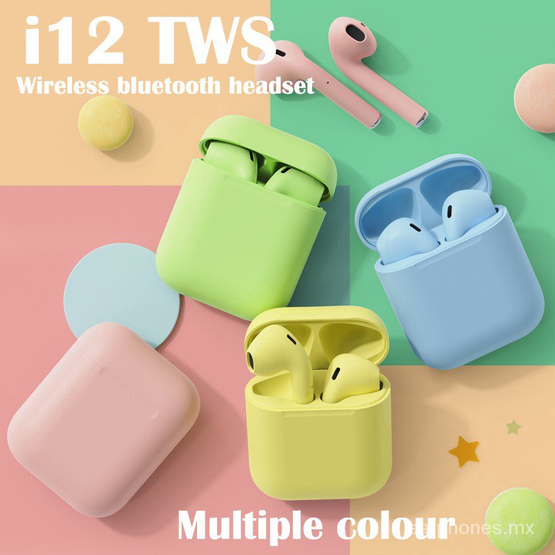 COD lindo 9 colores TWS i12 auriculares inal mbricos Bluetooth Airpods Inpods auriculares HiFi deportes Earbud colorido