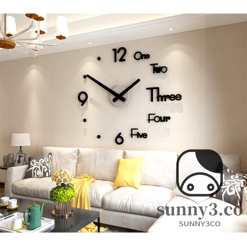  NZNB Reloj de pared autoadhesivo grande, reloj de pared  silencioso decorativo 3D, reloj de cocina de gran tamaño, adhesivo de pared  acrílico, espejos, relojes de pared grandes, decoración del hogar (color