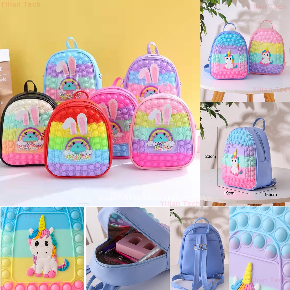 Mochila de unicornio para niñas pequeñas - Mochila de juguete para niños  Mochila pequeña de felpa con lindo unicornio de peluche para niñas de 3 a 6