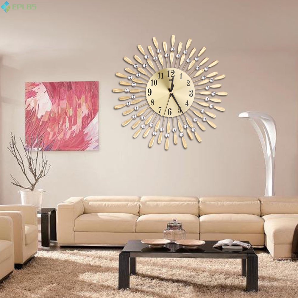 3D Grande Reloj De Pared De Cristal Sol Estilo Moderno Silencioso