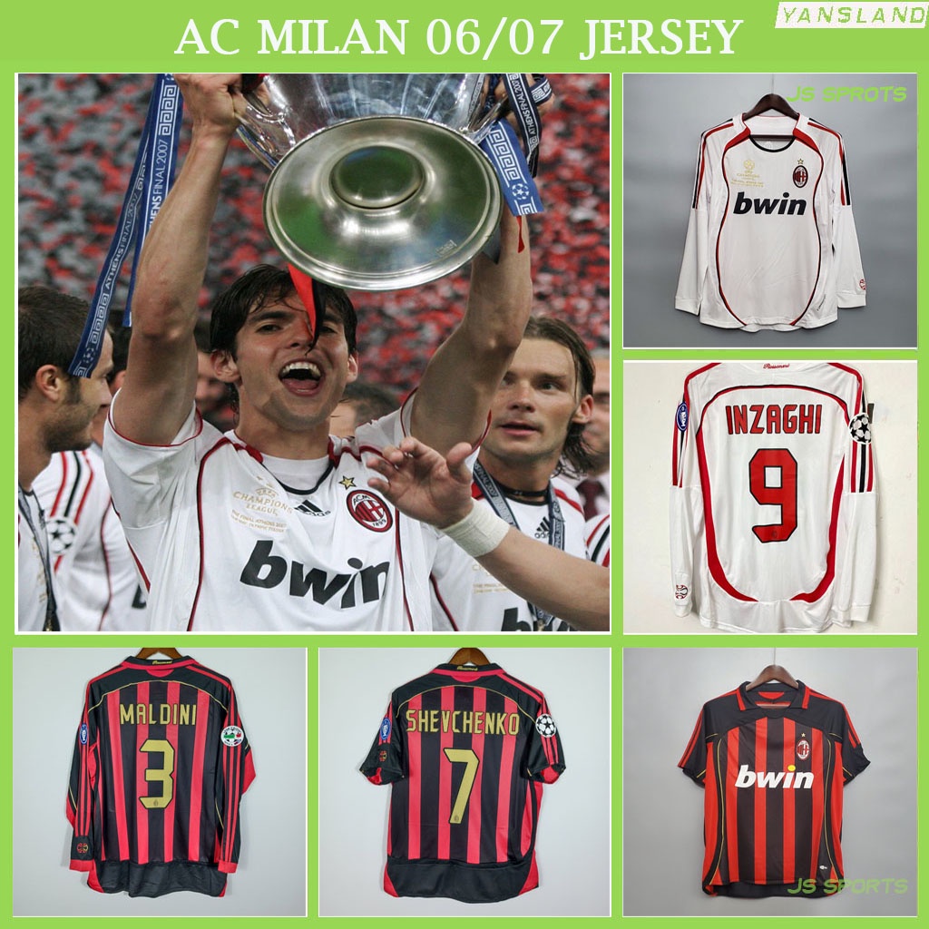 Camiseta de Fútbol AC Milan Local 2006/07 para Hombre